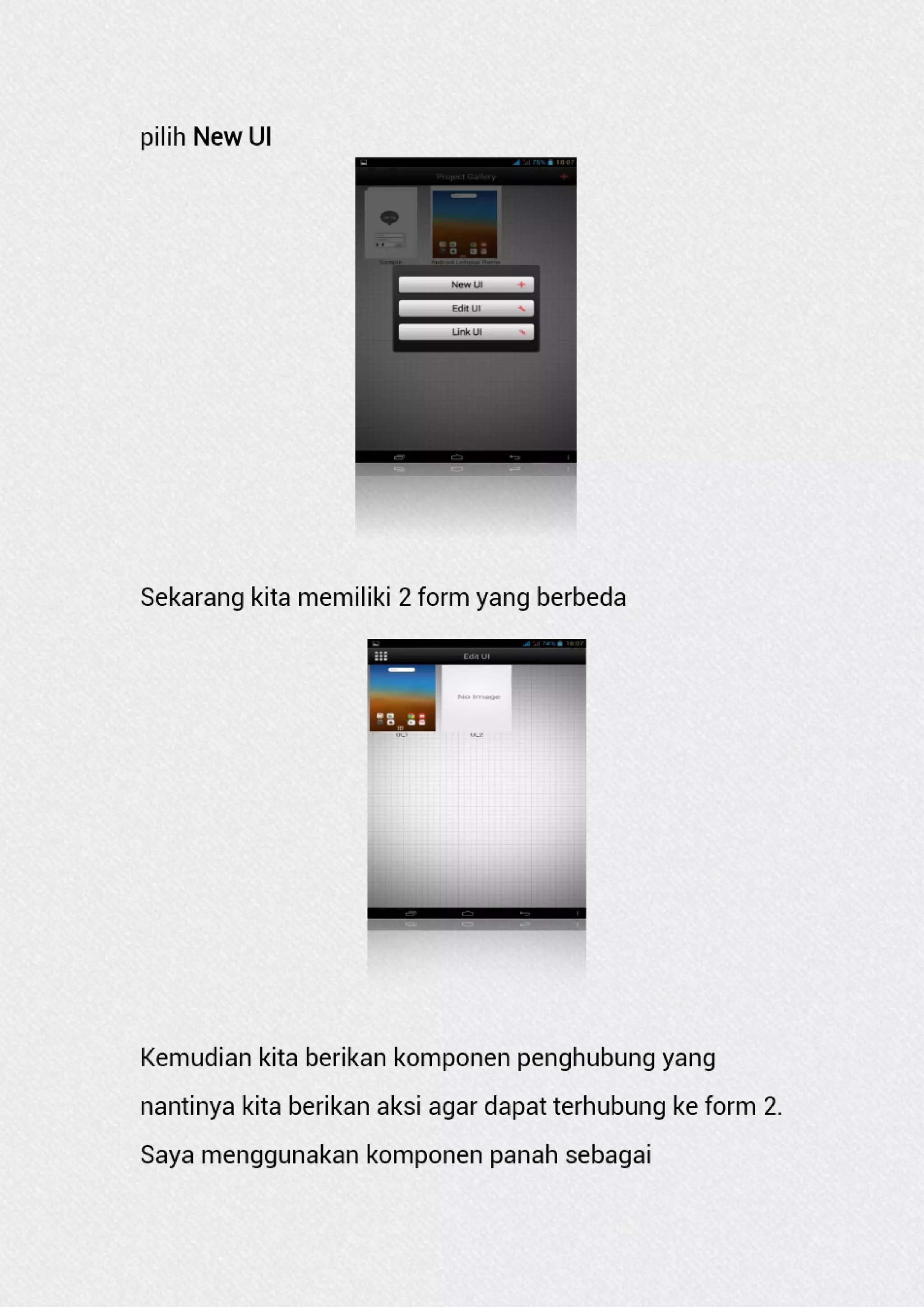 User guide ui ux mokup untuk desain user interface aplikasi android