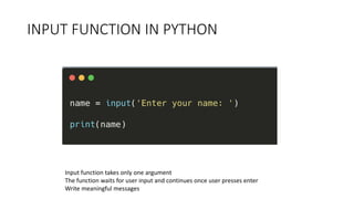 PART 8 - Python Tutorial | User Input In Python With Examples | PPT