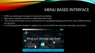 Types of User Interface | PPTX | Operating Systems | Computer Software ...