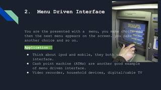 Types of User interface | PPTX | Operating Systems | Computer Software ...