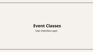 User Interface Layer
Event Classes
 