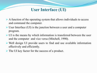 User interfaces presentation | PPTX
