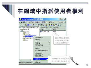 在網域中指派使用者權利 
