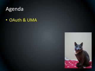 Agenda
• OAuth & UMA
 