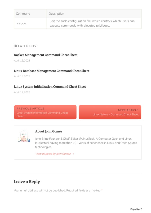 User Management Command Cheat Sheet.pdf | Operating Systems | Computer ...
