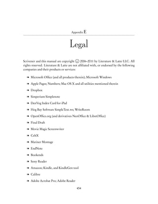 User manual Scrivener 2.1 for Mac