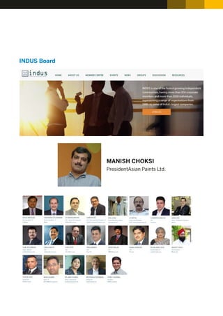 INDUS Board
MANISH CHOKSI
PresidentAsian Paints Ltd.
 