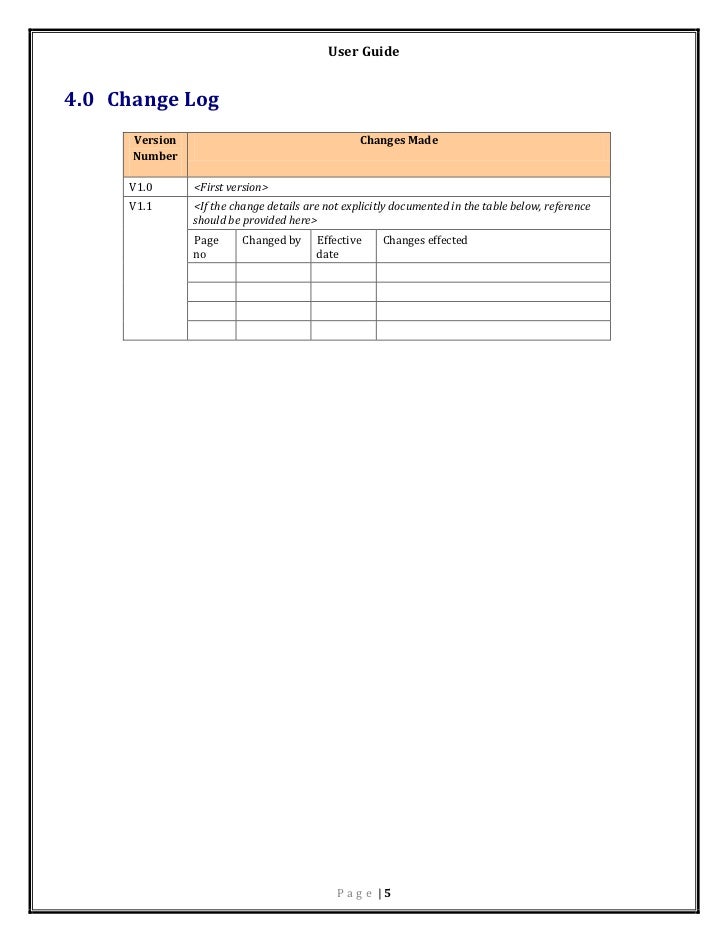 User manual template