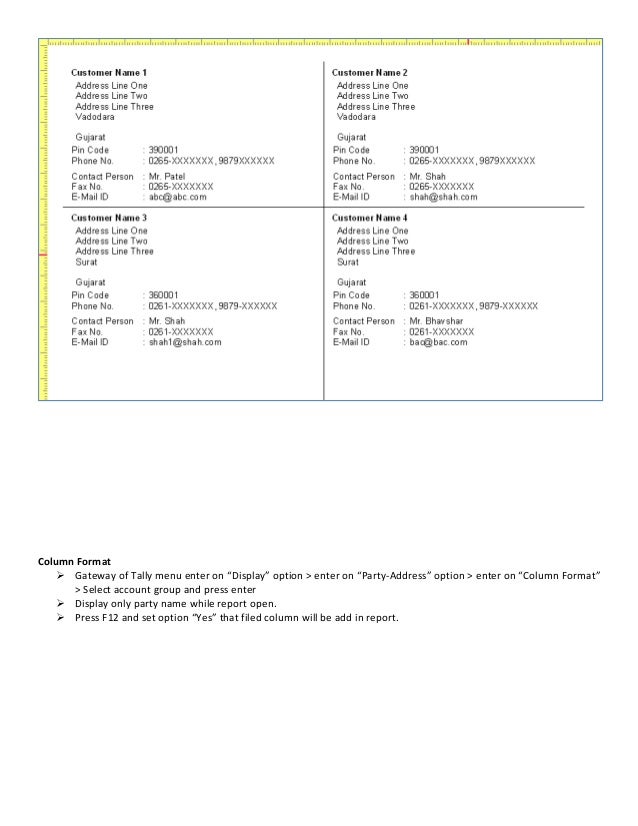 Party S Address Book In Label Or Column Format English