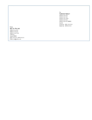 Envelop Printing (Hindi)