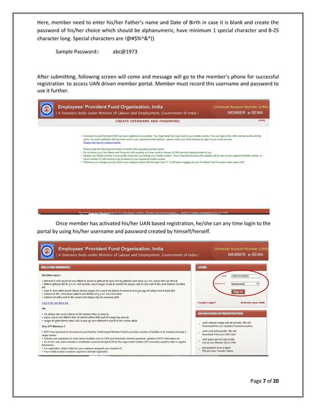 User Manual for getting UAN PF Number PDF