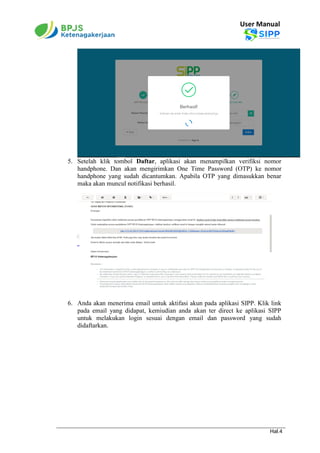 User Manual New SIPP v1 BPJS Ketenagakerjaan | PDF
