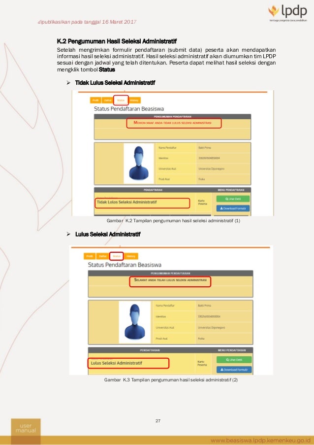 User Manual Pendaftaran Beasiswa Lpdp Layout 13 Maret 2017 Up 16 Ma