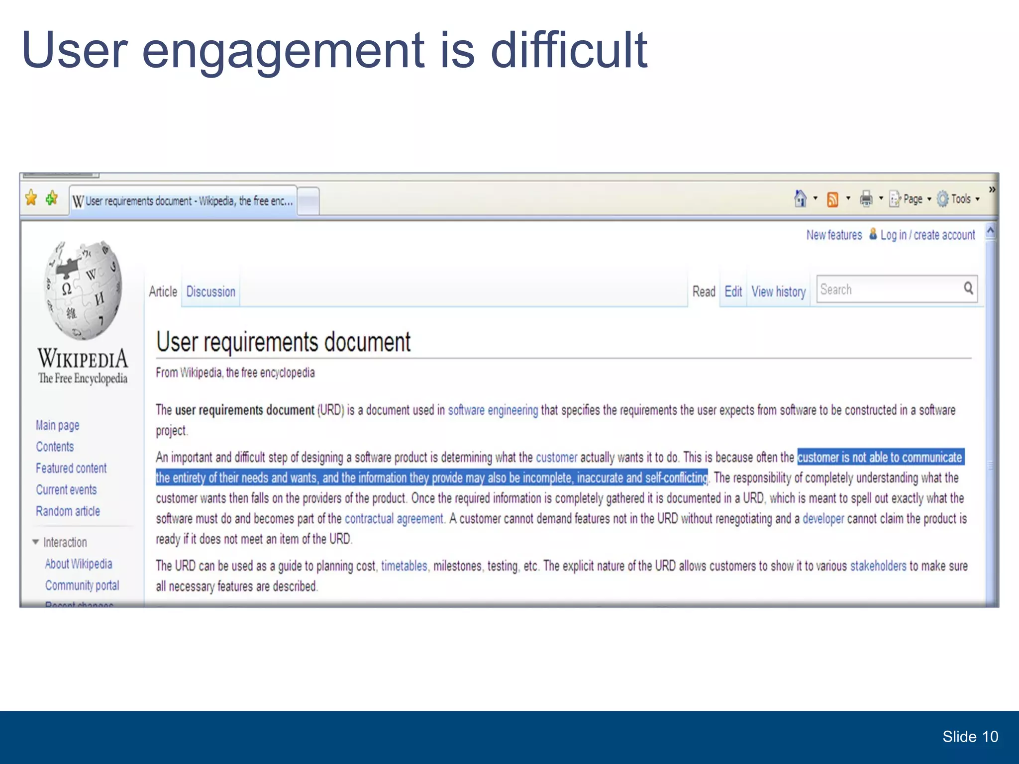 User engagement is difficult Slide  