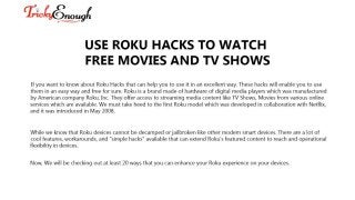 Use Roku hacks to watch free movies and tv shows | Tricky Enough