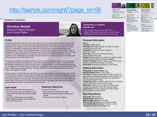 http://taehok.com/night/?page_id=56
User Profiles - User Centred Design 28 / 31
 