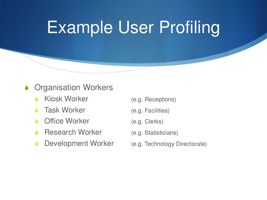 User Profiling and Technology