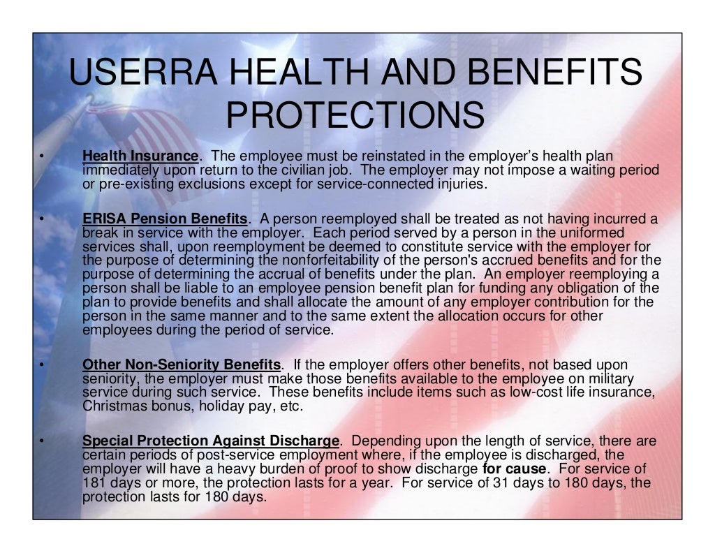 USERRA Uniformed Services Employment and Reemployment Rights Act