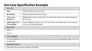 Use Case Specification Example
 