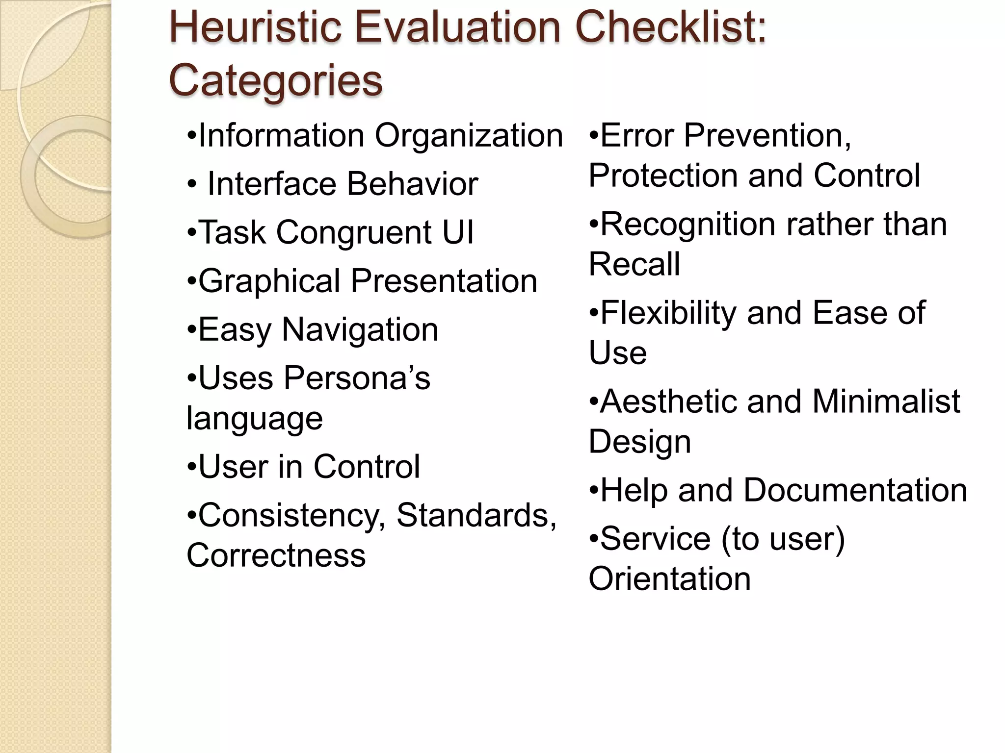 My UX Processes - AdaptableGoal – There is no one true method to apply to all usability / user research issues to gain perfect information. My goal is to apply good methods at the right time to the right issues to drive products toward optimal design.  Objectives:Involve users early and oftenFind big obvious problems with fast inexpensive methodsIterate rapidly with converging methodsAdapt the research to the information needs and stage of the projectApproaches:Engage users – at work, on web, in person, conference, correspondence, lab… Observe real work in real settings, not only simplified lab type scenarios.  Interact with users; get beyond sterile mechanical data collection methods.Front End Analysis and Ideation– put more time / money here to start offResearch: Know the value of preference, pretend, performance and production studiesUse data driven personas; integrate persona attributes into task flows and use case scenarios 