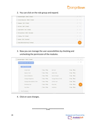 Orangescrum User Role Management Add-on User Manual | PDF