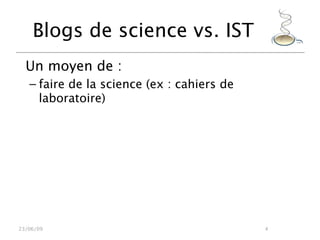 Blogs de science en français : l'expérience de la communauté du C@fé des sciences