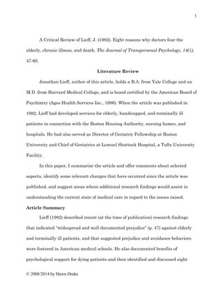 example of article review assignment for students