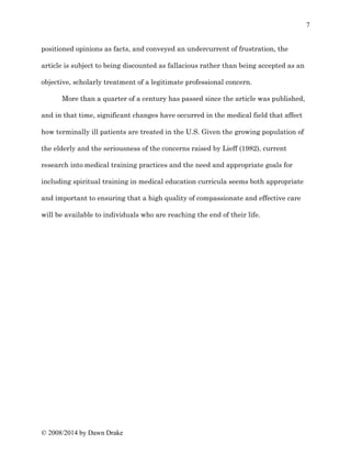 Article Review Writing Sample