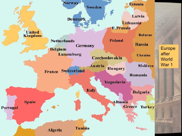Europe After World War 1 Map