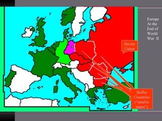 Soviet Union Buffer States Buffer States Buffer States Buffer States Buffer States Buffer   Countries (“satalite states”) Europe At the  End of  World  War  II 