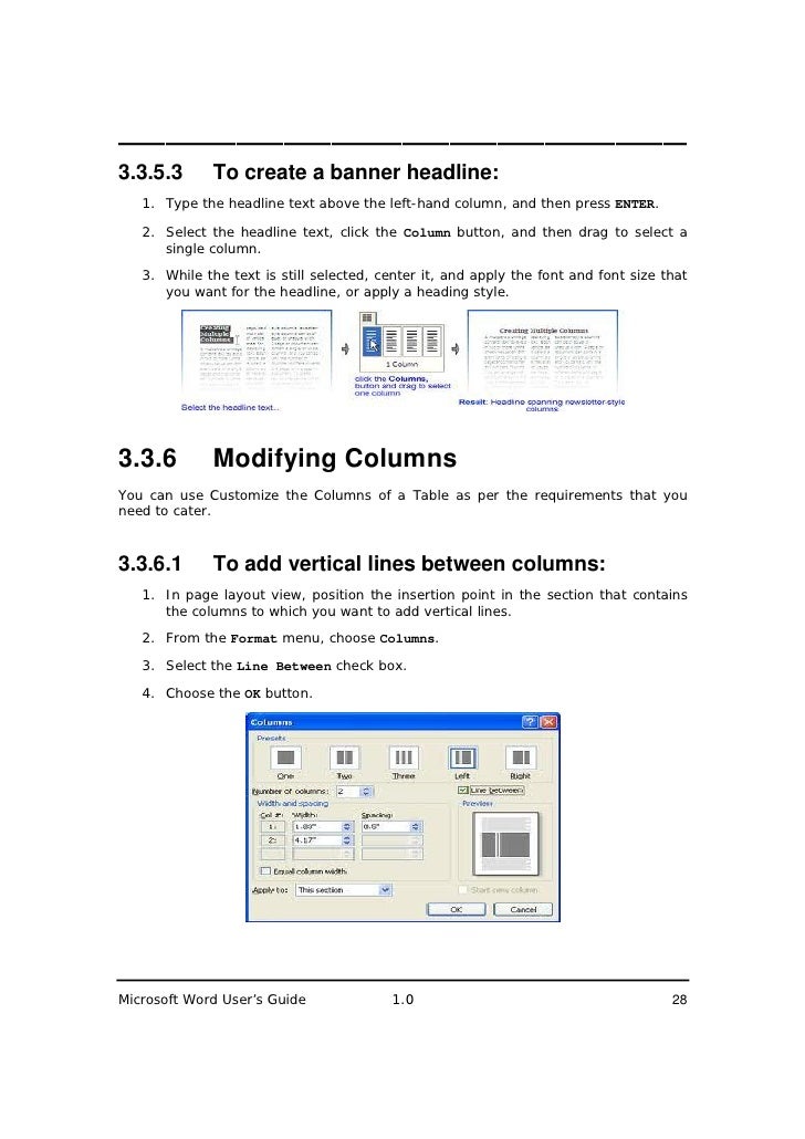 create a banner in word