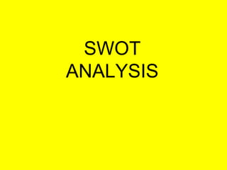SWOT ANALYSIS 