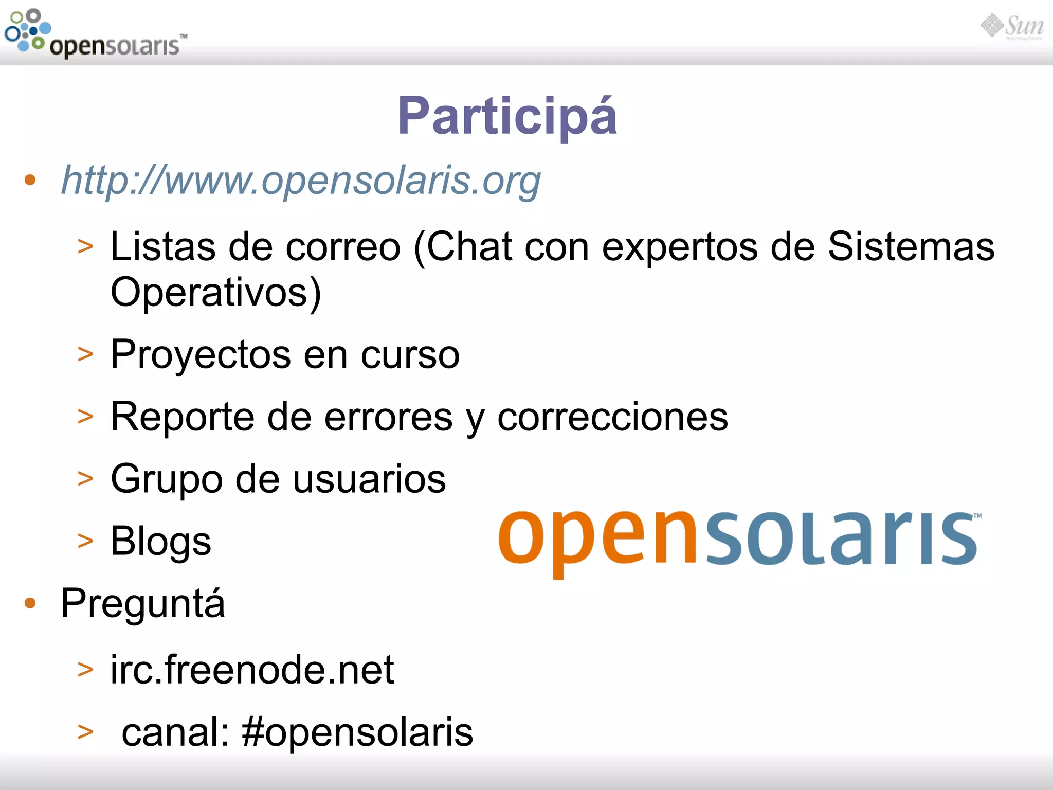 Introducción a OpenSolaris