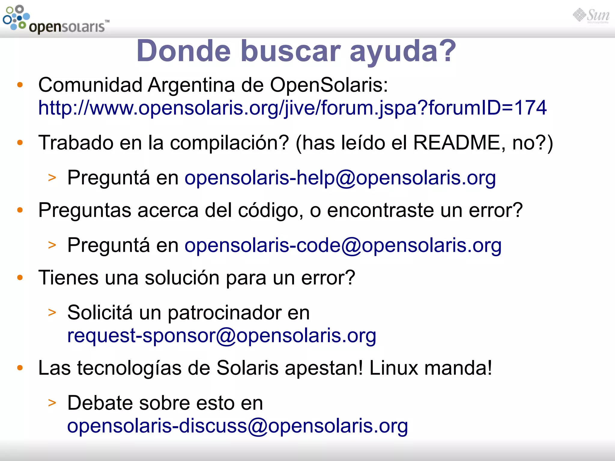 Introducción a OpenSolaris