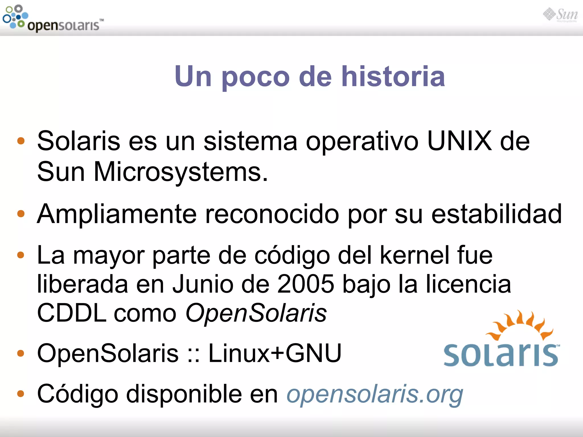 Introducción a OpenSolaris