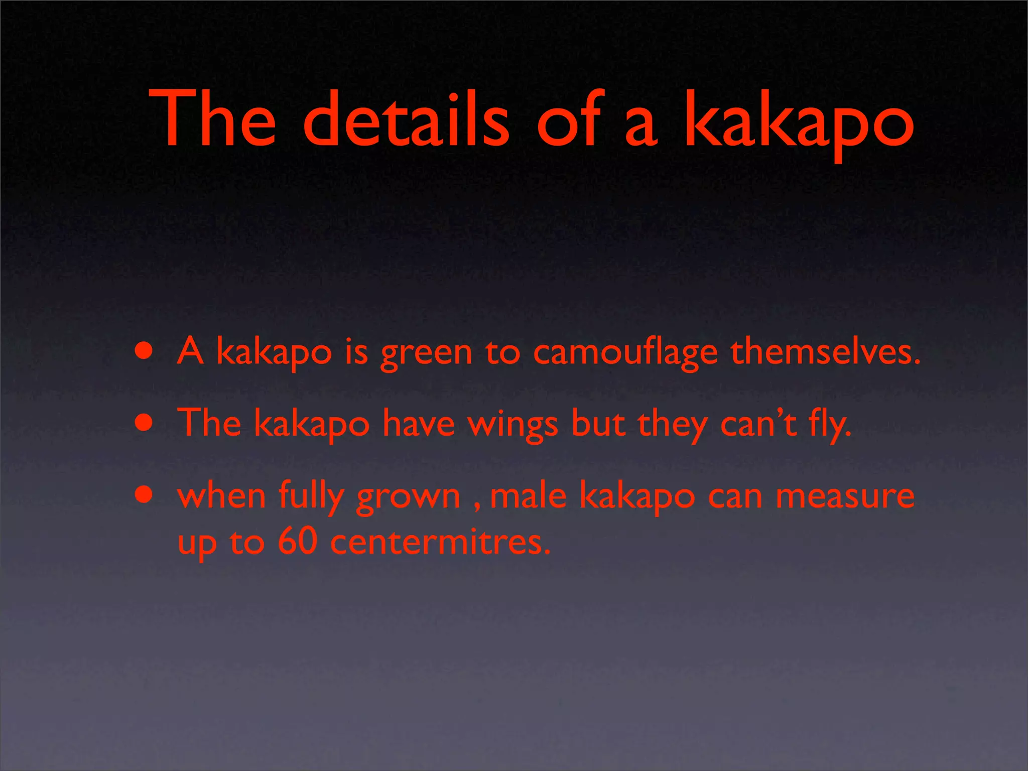Kakapo slideshow by Izak and Ezra