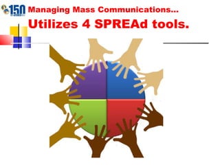 Managing Mass Communications… Utilizes 4 SPREAd tools.  