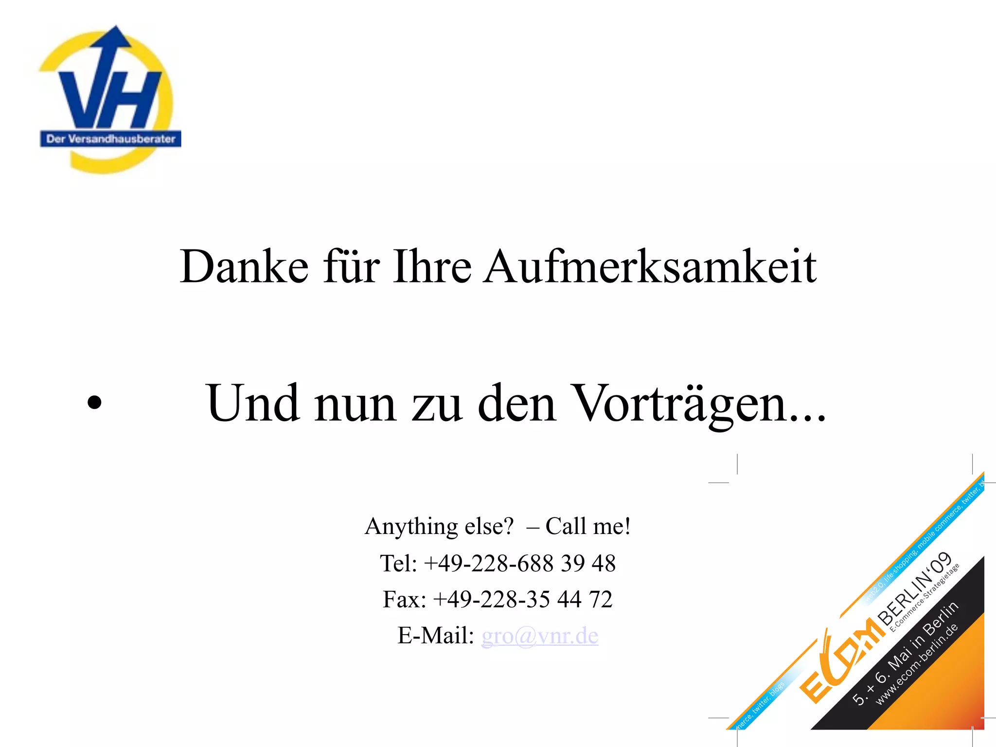 Mailorder in Germany, 2009 - opportunities and challenges