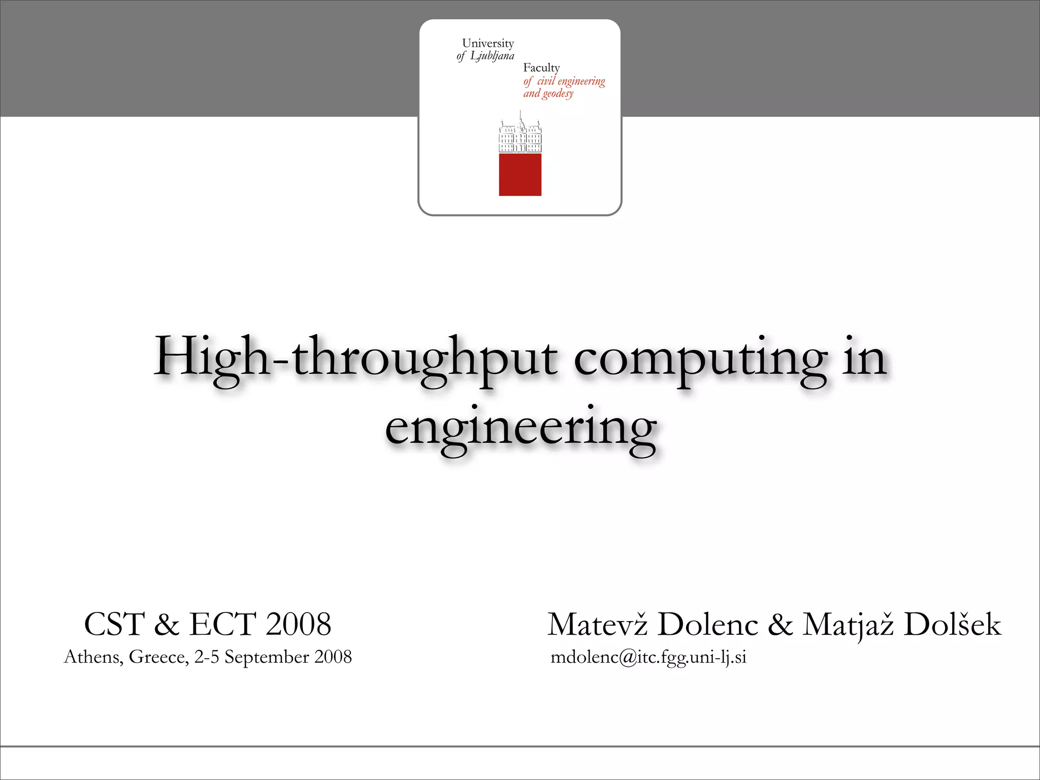 High-throughput computing in engineering
