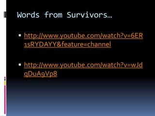 Liberation of the CampsLiberation began in 1944Soviets liberated Auschwitz in 1945U.S. forces liberated Buchenwald in 1945Remaining camps were liberated in 1945“Liberators confronted unspeakable conditions in the Nazi camps, where piles of corpses lay unburied”http://www.ushmm.org/wlc/article.php?ModuleId=10005131http://scrapbookpages.com/poland/Auschwitz/OldPhotos/AuschwitzLiberation.jpg
