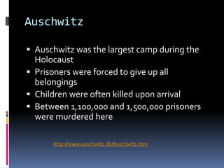 Who were the victims?JewsHomosexualsGypsiesThe DisabledSlavic PeoplesJehovah’s Witnesseshttp://www.ushmm.org/wlc/article.php?lang=en&ModuleId=10005143