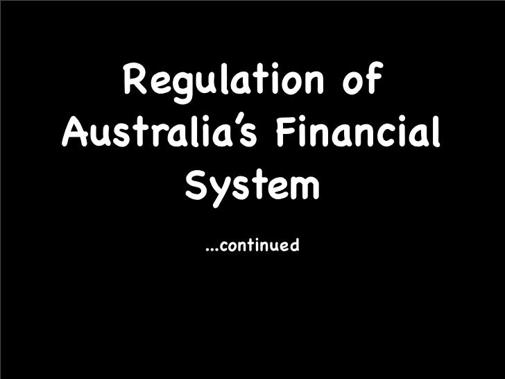 Regulation of the financial sector