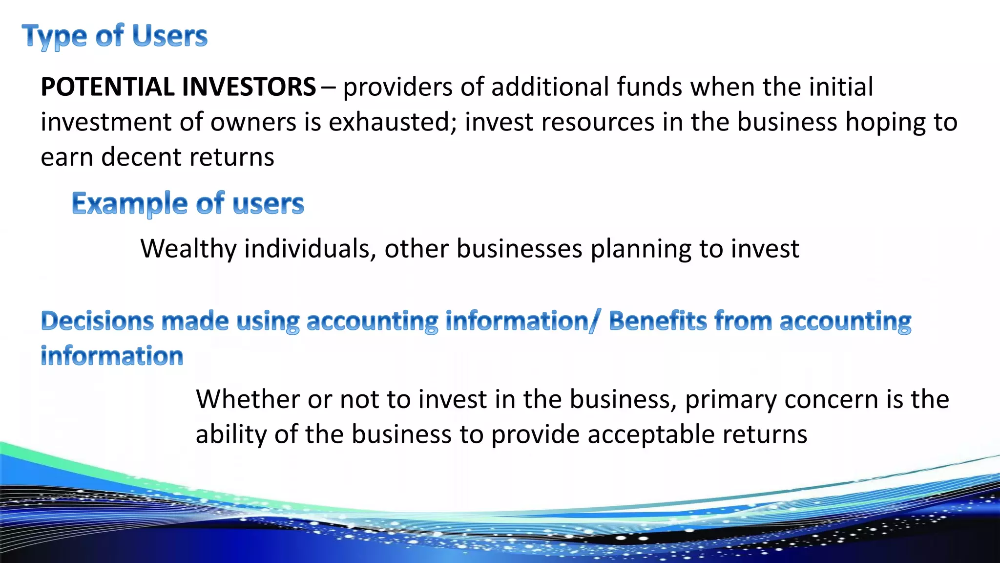 Users of Accounting Information | PDF