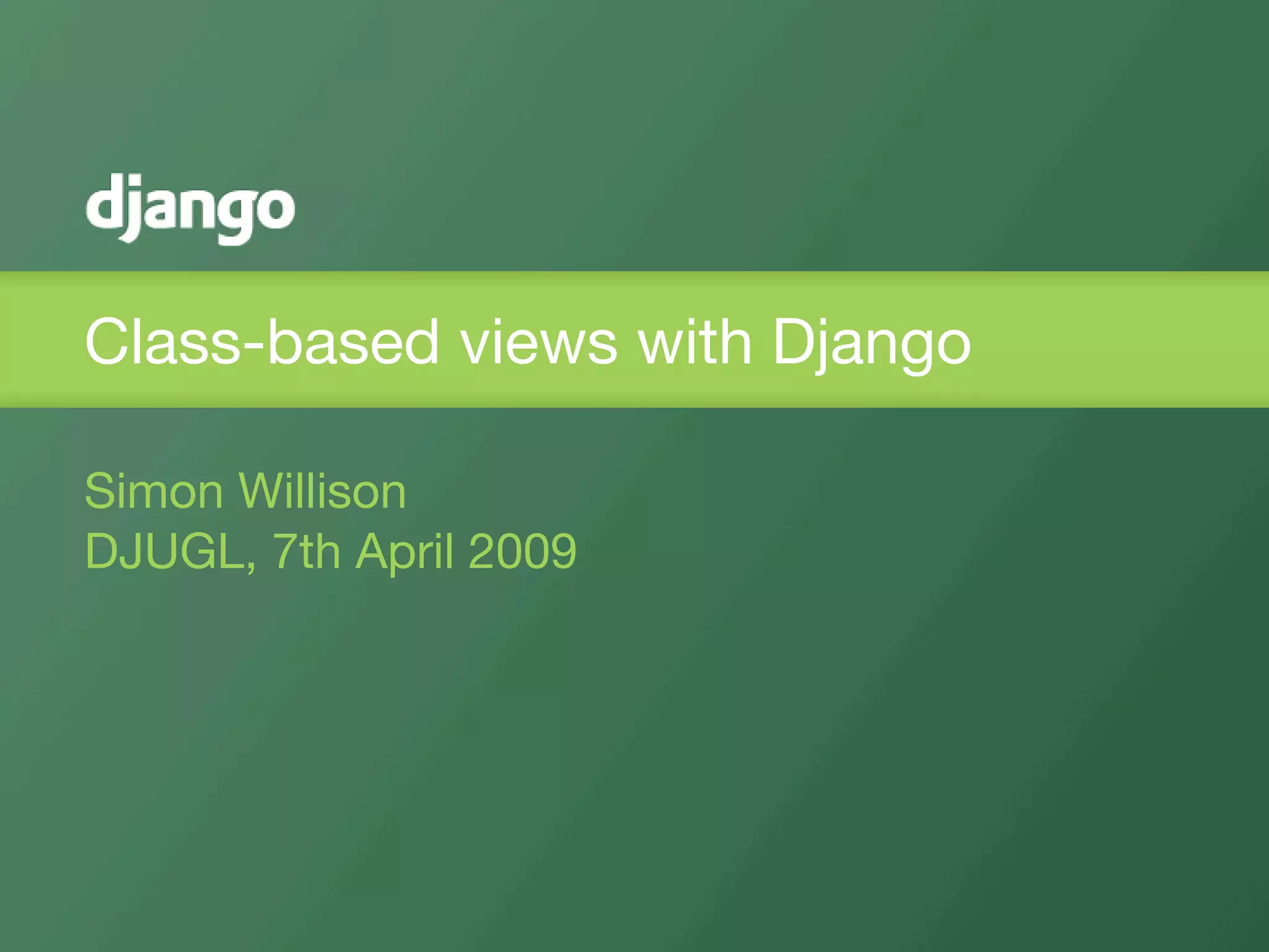 Class-based views with Django
