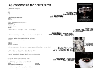 Questionnaire for horror films 