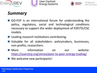  Introducing the Global Observatory on Peer-to-Peer, Community Self-Consumption and Transactive Energy Models (GO-P2P)