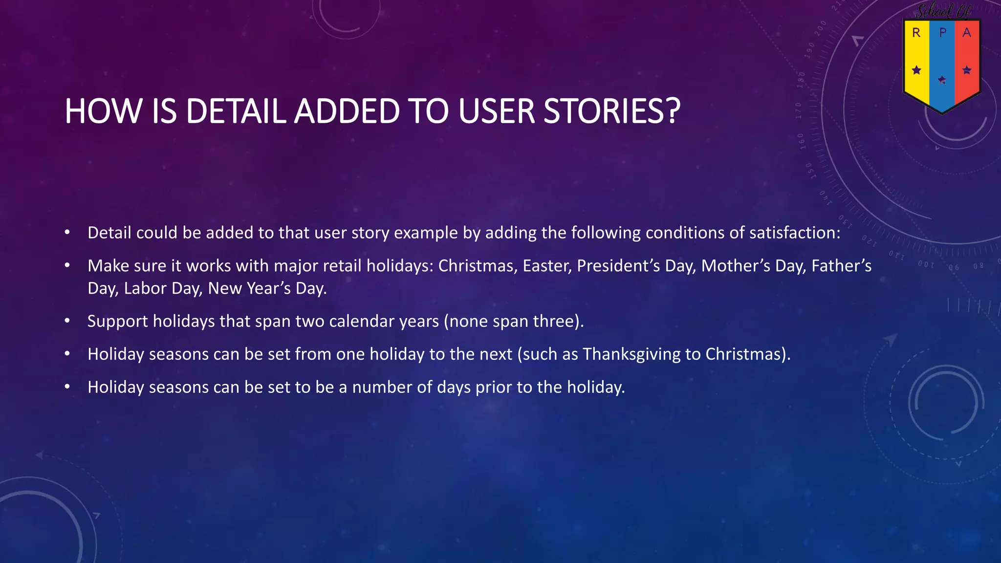 User stories explained