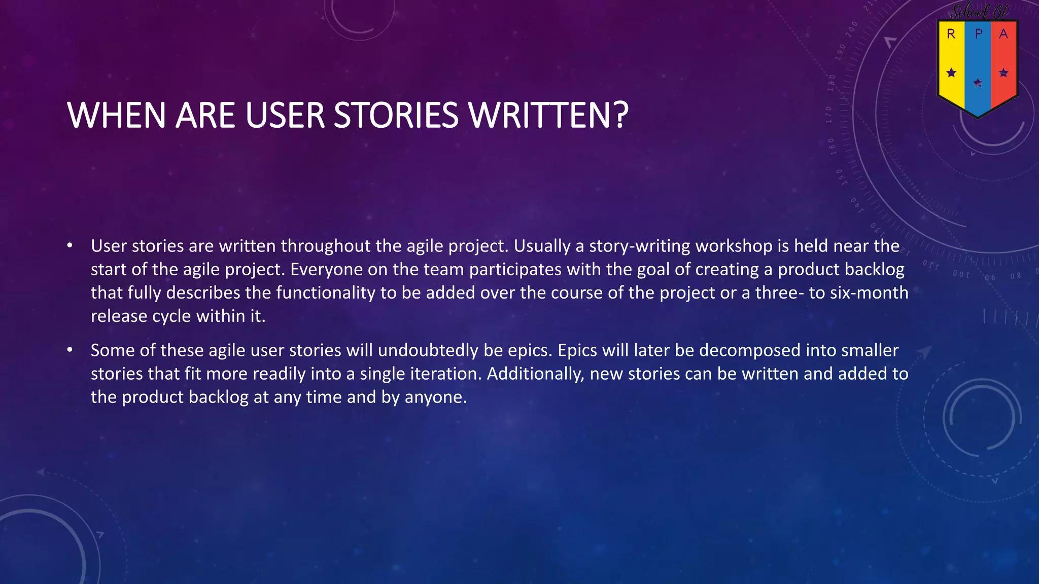 User stories explained