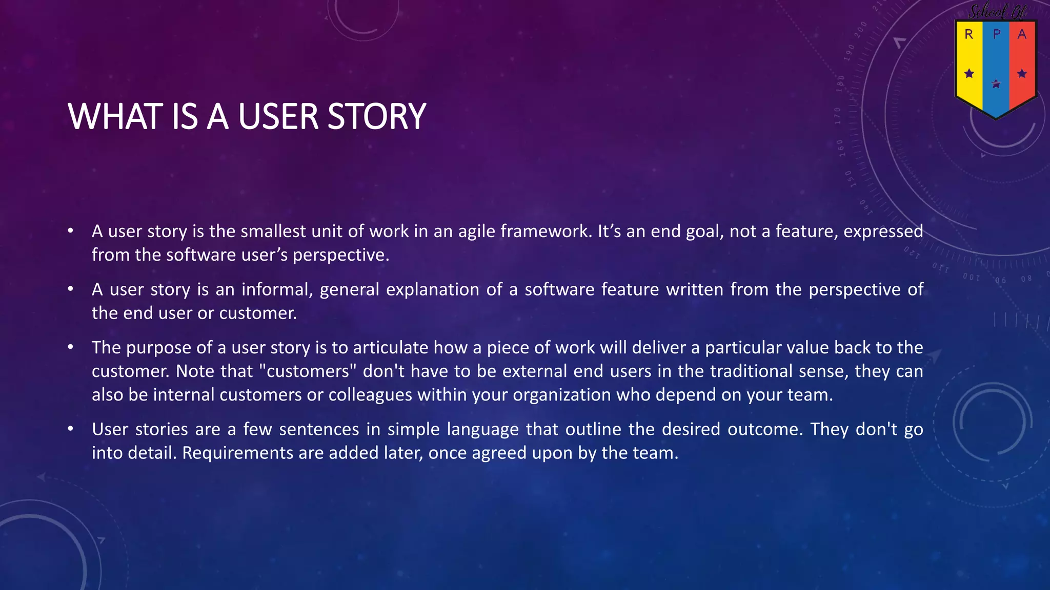 User stories explained