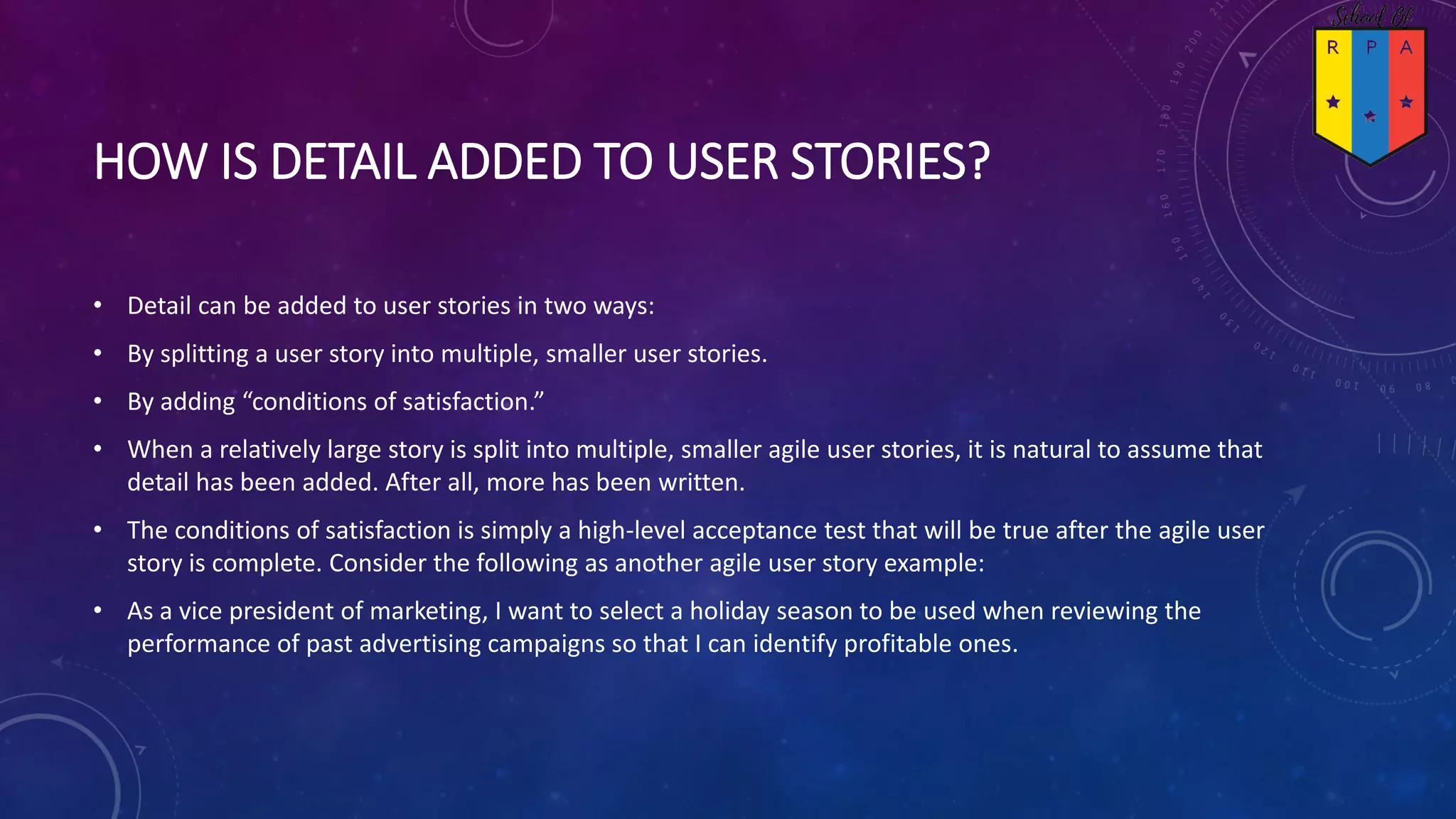 User stories explained